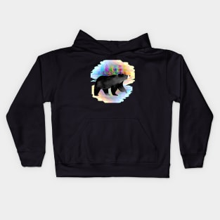 Black Bear in the forest Kids Hoodie